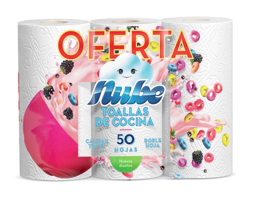 Imagen producto Toalla de Cocina Nube DH x 50 x 3 rollos 1