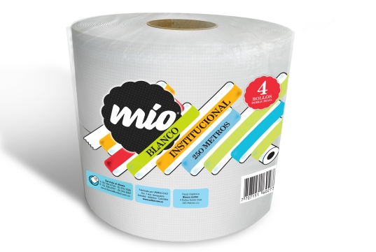 Imagen producto Papel Higiénico Mio Jumbo Blanco de 250 metros Doble Hoja x 2 rollos 1
