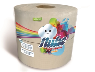 Producto Papel Higienico Nube  Jumbo Natural de  400 mt Hoja Sencilla  x 2 rollos Unibol